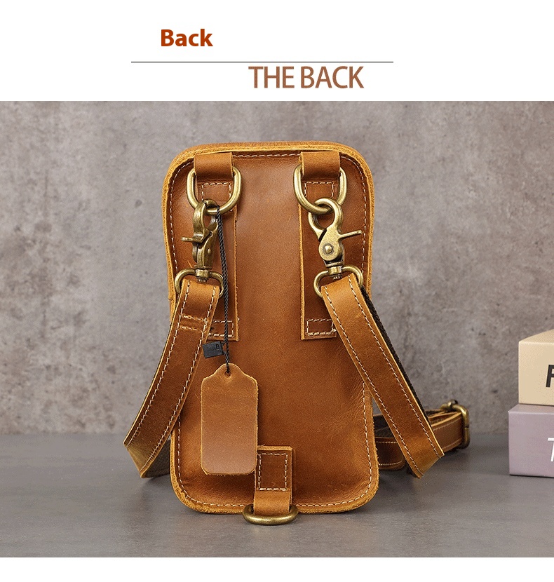 Crazy Horse ādas retro plecu soma, jauna jostas soma, vīriešu apģērba jostas mini soma, tīras govs ādas telefona soma, īstas ādas moderna soma_voghion.com