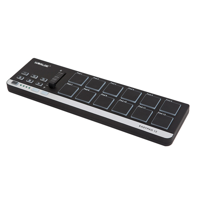Worlde MIDI Keyboard Controller EasyPad.12 Tragbarer Mini USB 12 Drum Pad MIDI Controller mit USB-Kabel Musikinstrument_voghion.com