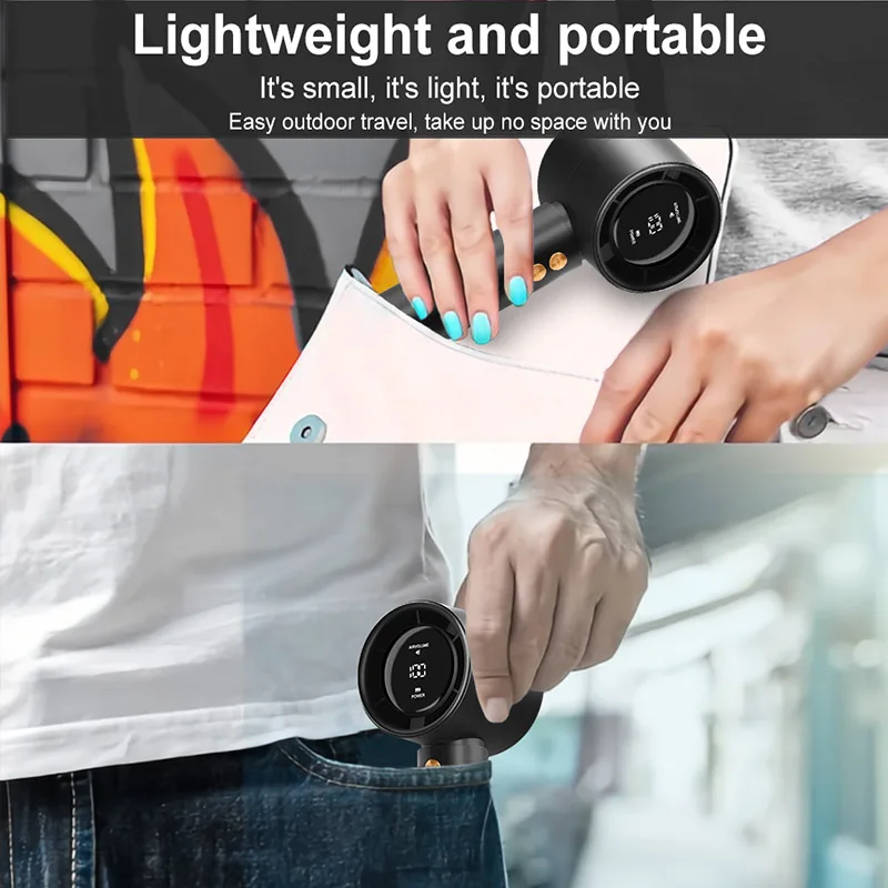Ventilateur turbo portable à main avec écran led et recharge usb_voghion.com