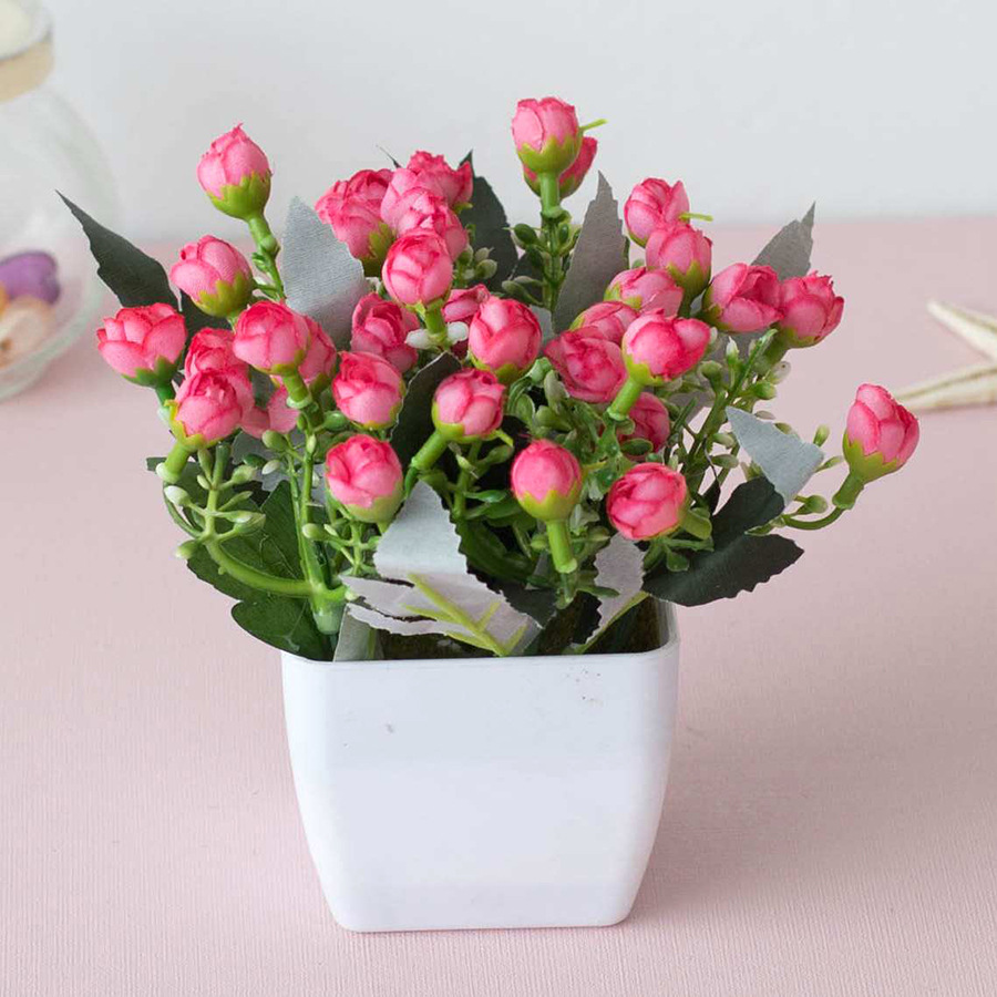 Simulazione di fiori set pavimento soggiorno mini ornamenti decorazione d'interni fiore di plastica arte tavolo da pranzo piccolo bonsai vaso di fiori_voghion.com