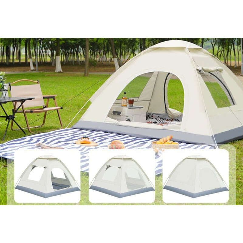 Utendørstelt for 2 personer med fortykket utstyr, bærbar og automatisk pop-up, 3-4 personers camping utendørs, regntett_voghion.com
