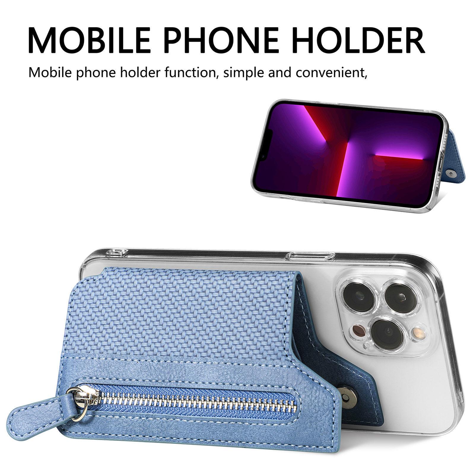 Mobile Phone Card Bag, Card Sleeve, Left And Right Flap, Multi-insert Card Holder, Mobile Phone Bag, Creative Personality, Back Sticker Card Bag_voghion.com
