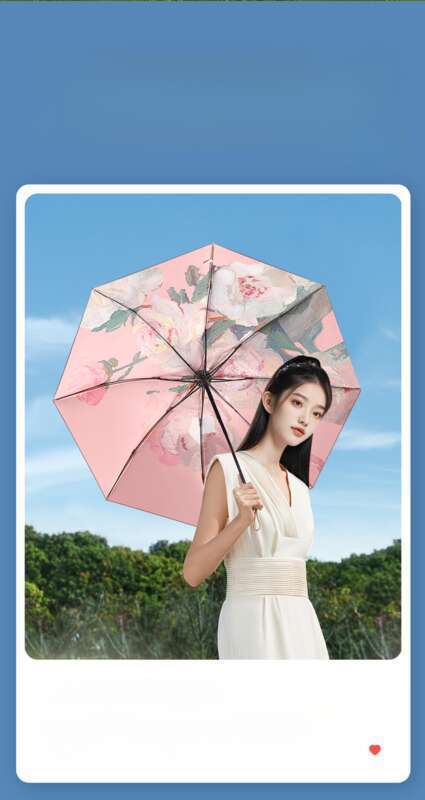 Zložljiva Premium Feel Free Bag Layer Double Flower Rain sončni dežnik za dvojno uporabo, ženska krema za sončenje in UV-zaščita_voghion.com