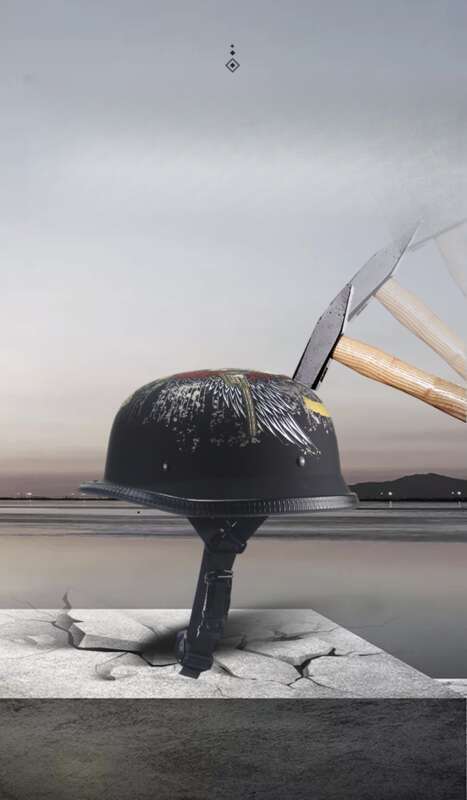 Zhuanya Black Crow Skull Soldier Halled Helm Véier Saisone Elektroauto Trend Hallefdeckung Läffel_voghion.com