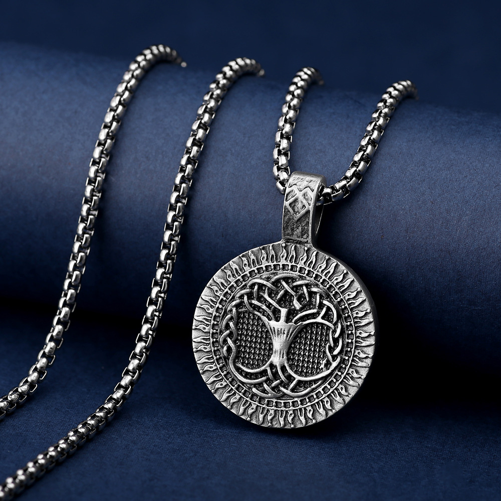 Tree of Life Talisman Pendant Instagram Necklace Men's Hip Hop Chain Punk Style Jewelry_voghion.com