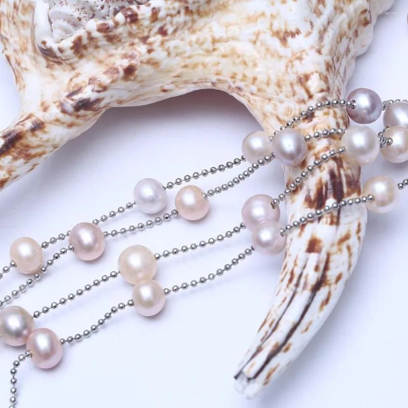 Ketten Boho Kartoffel Echt Perl Perl a Glied Bijouen Dammen Laang Halskette Kette Fir Party_voghion.com