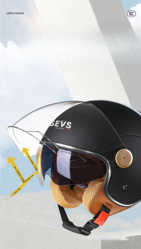 3C Certified Dual Mirror Motorcycle Half Men Women, Lightweight For All Seasons, Sun Protection And Warm Safety Helmet_voghion.com