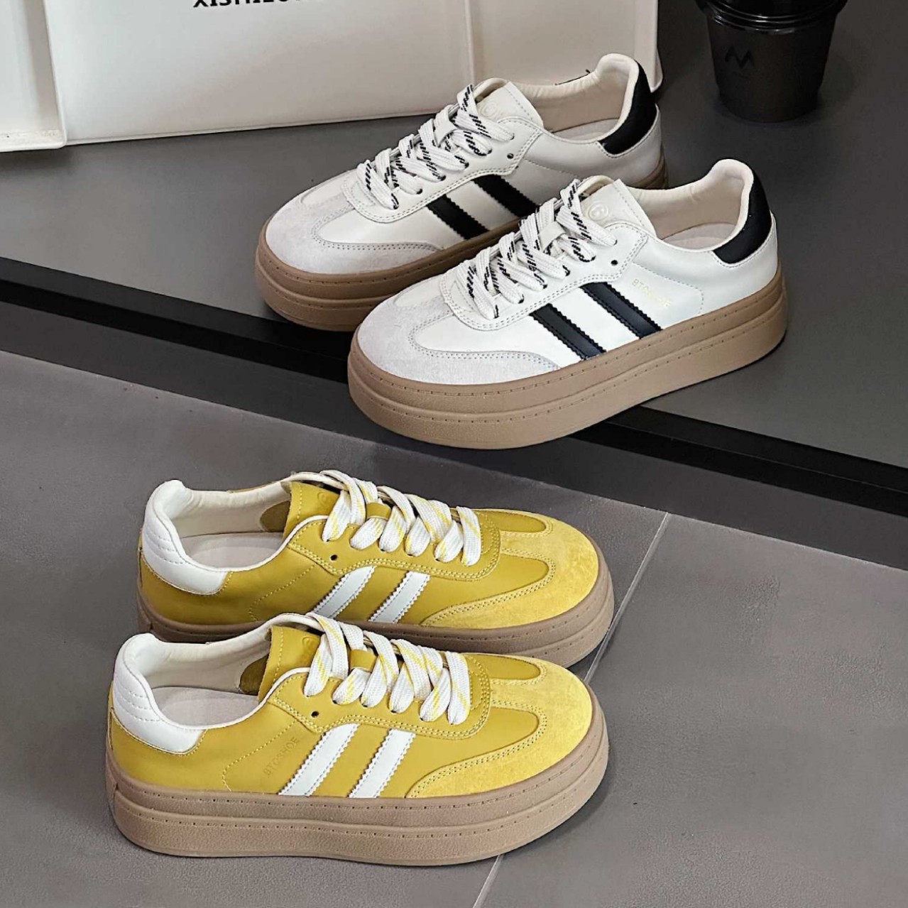 Matte Genuine Leather Training For Women In Spring 2025, New Student Thick Soled Board Shoes, Simple And Versatile