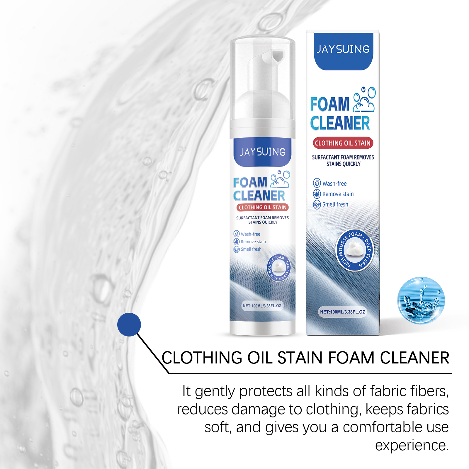 Jaysuing Clothing Oil Stain Foam Cleaner To Remove Stubborn Stains Leave Fragrance Clean Clothing Stain Remover_voghion.com