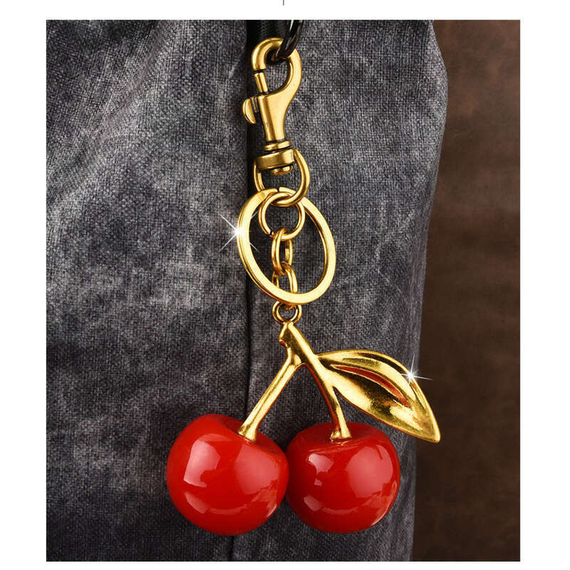 Bag Cherry Resin Pendant, Car Ornament, Fruit Keychain, Women's Bag Hanging Accessories, Single Purchase Trend_voghion.com