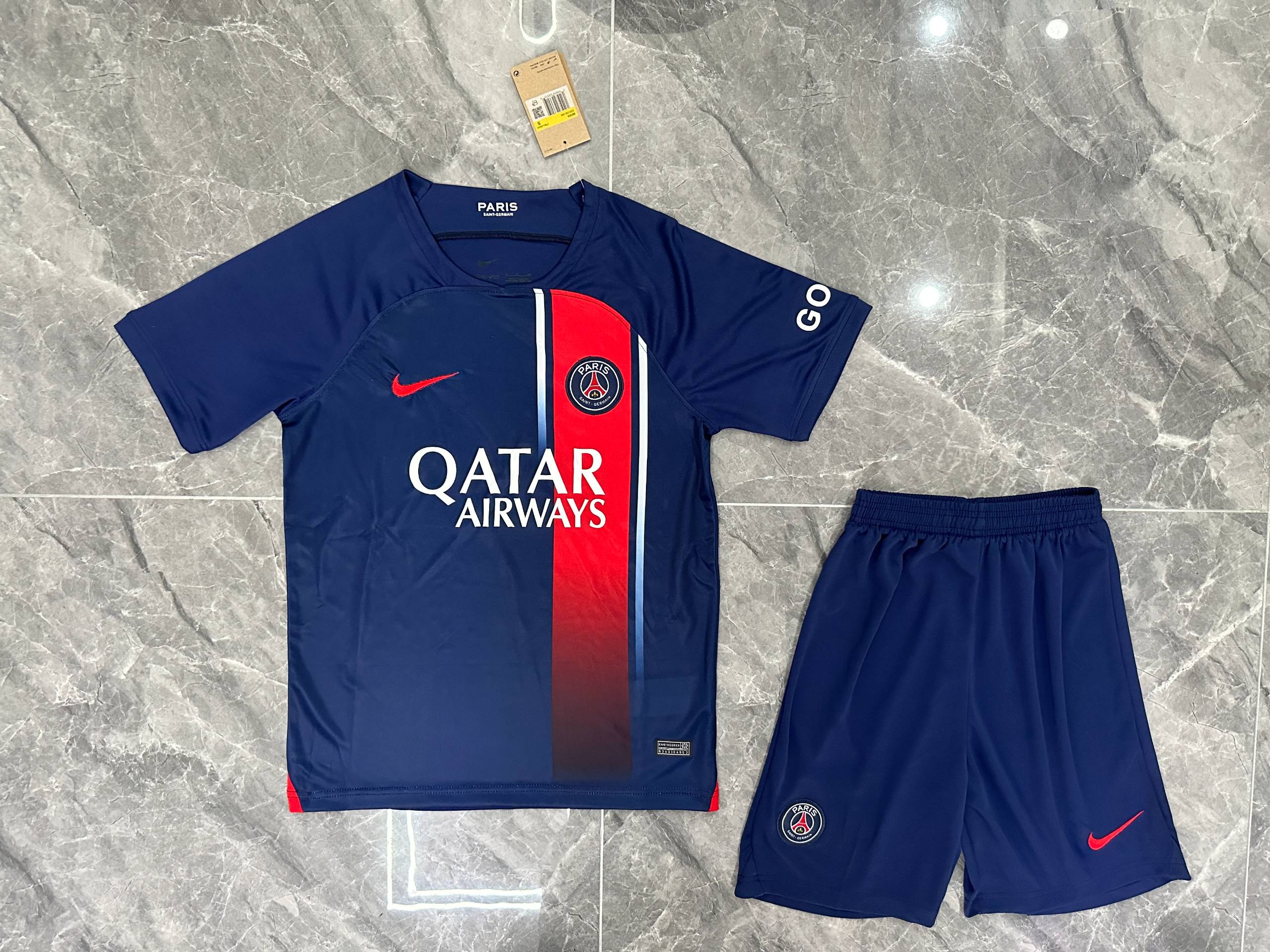 2023-2024 Adult Children's Paris-Saint-Germain Club Home Away Football Jersey Soccer T-shirt Short Kit- All Size