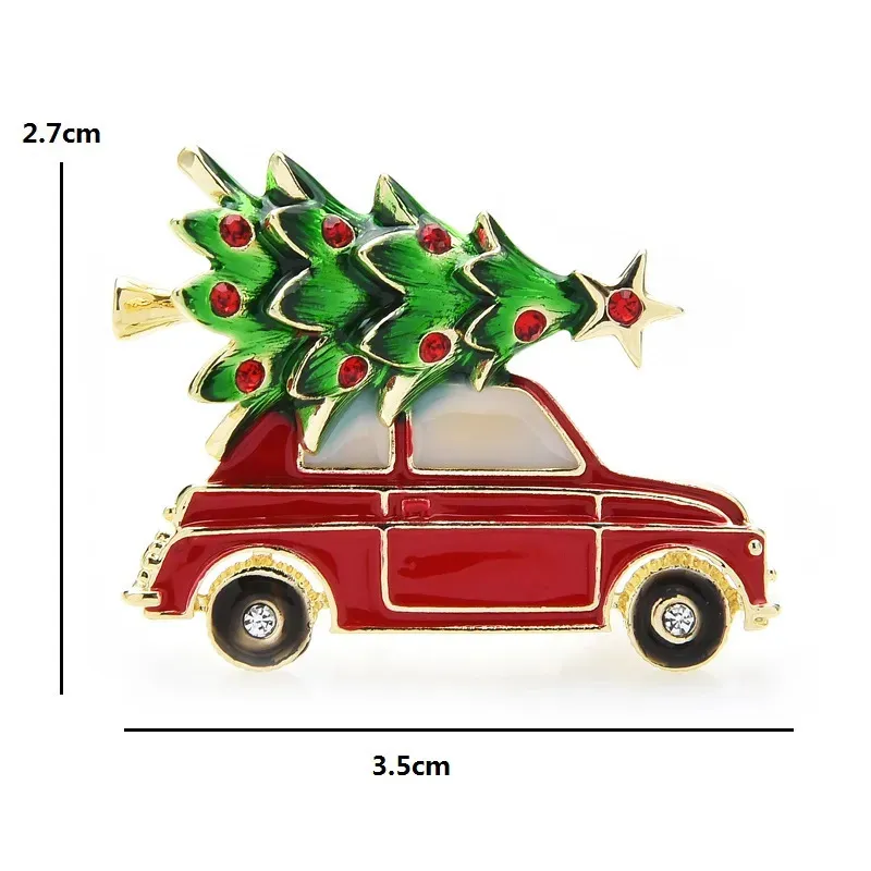 Wuli Baby Jahr Emaille Auto Weihnachtsbaum Brosche Pins Frauen Mode Schmuck Geschenk Trendy Broschen 231109_voghion.com