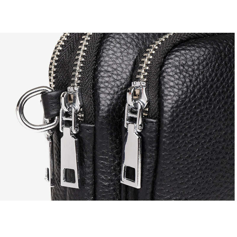 Women's Black Small Crossbody Shoulder Bag, Soft Leather Handbag_voghion.com