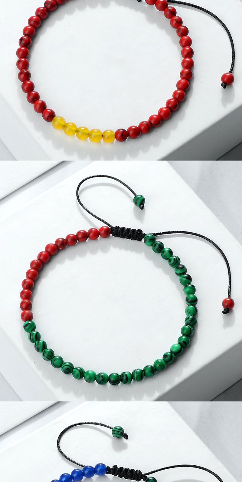 Unisex Smykker Mode Rød Grøn Hvid Sort Sød Perlearmbånd Turkis Perler Flettet Håndreb På Lager_voghion.com