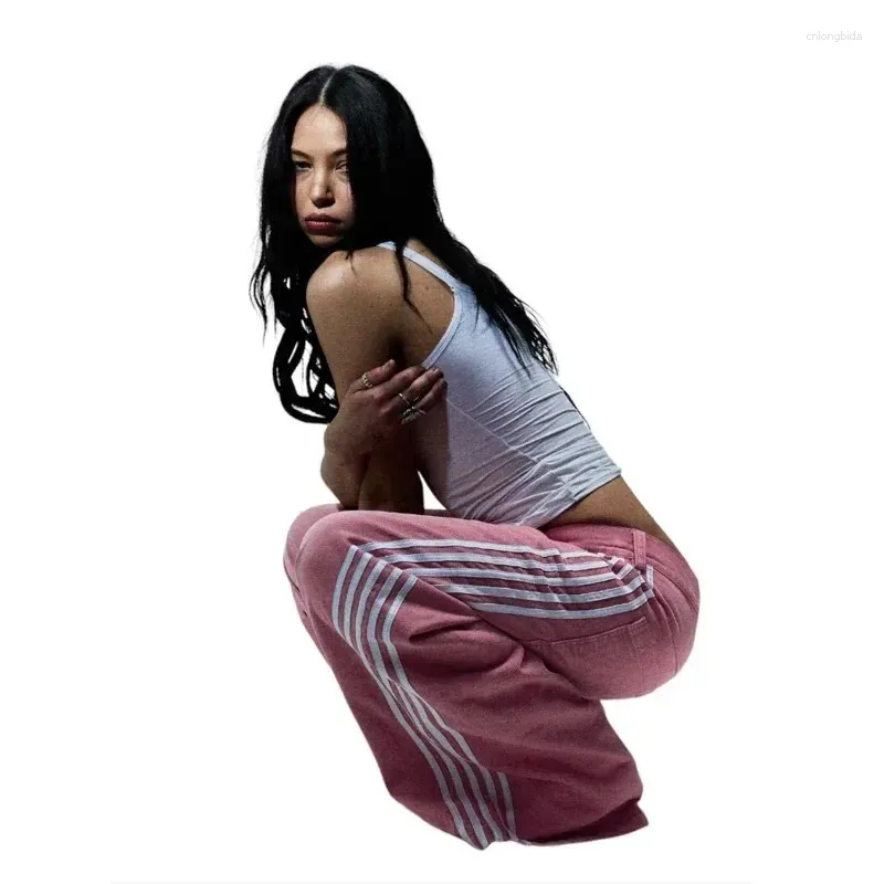 Y2K Herre Dame Jeans Baggy Høy Kvalitet Broderte Stripete Haruku Joggebukser Herre Dame Hip Hop Streetwear Avslappet Vide Ben_voghion.com