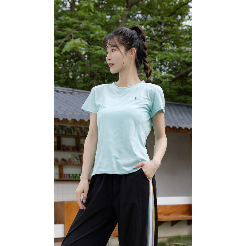 Quick T-shirt For Women In Summer, Short Sleeved Running, Stretch Hiking, Fitness, Loose Fitting Mountaineering Clothes,_voghion.com