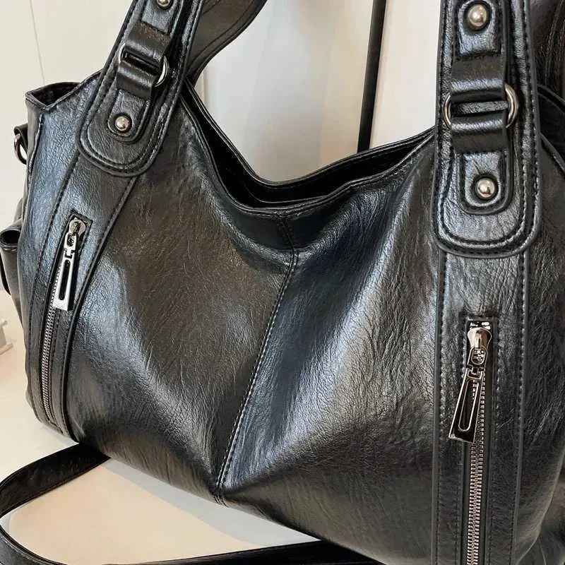 Sacs à bandoulière à compartiment intérieur souple 2024 de haute qualité aux couleurs contrastées pour femmes Mode Fermeture éclair Pu Femmes_voghion.com