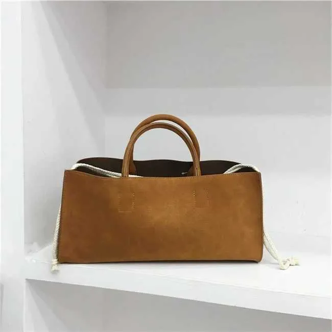 Elegant Women's Suede Tote Bag Large Capacity Commute Shoulder Bag_voghion.com