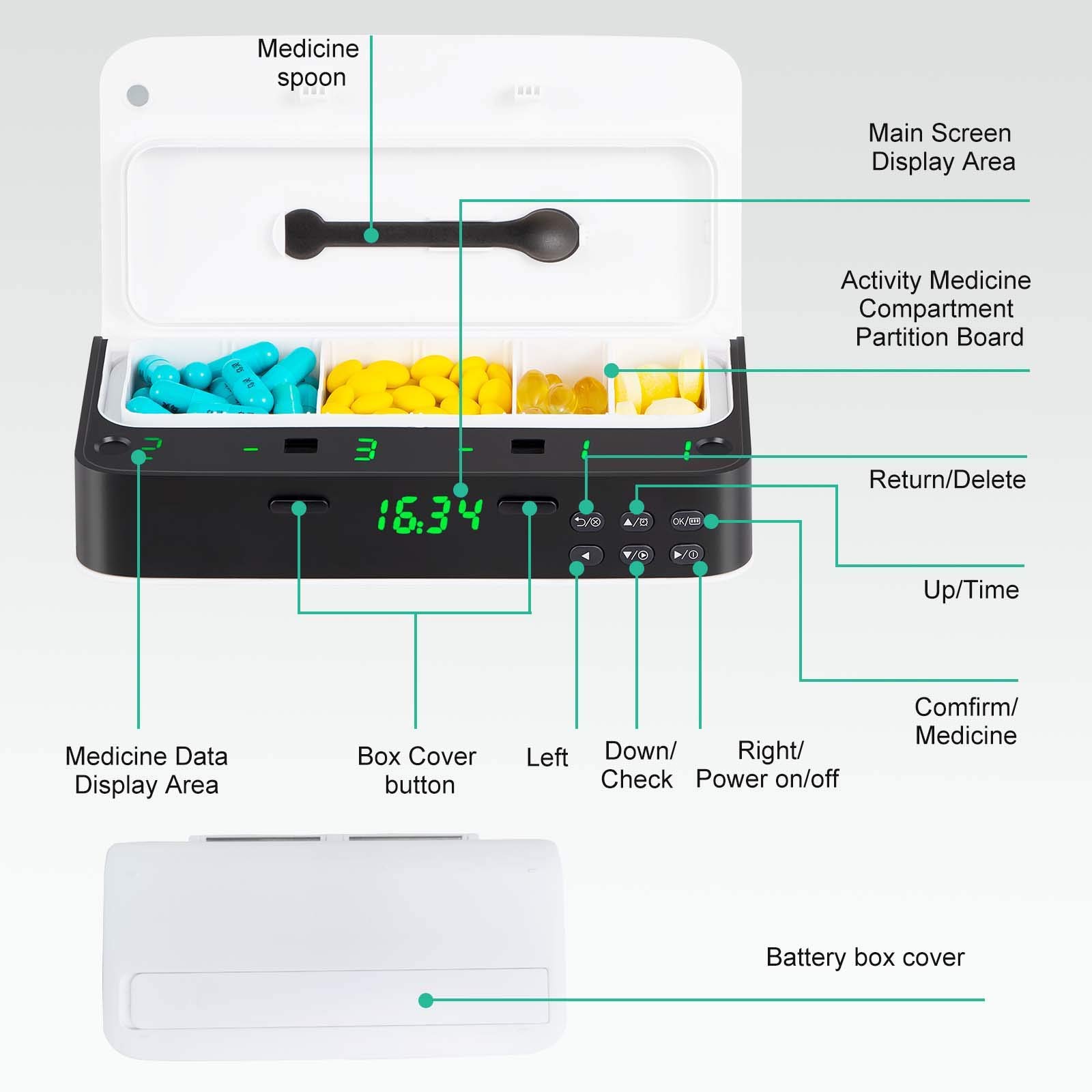 Smart Pill Dispenser Medizin Pille Box Organizer Für 7 Tage Lagerung Organizer Container Für Pillen Pastillero Seminal Pilulier_voghion.com