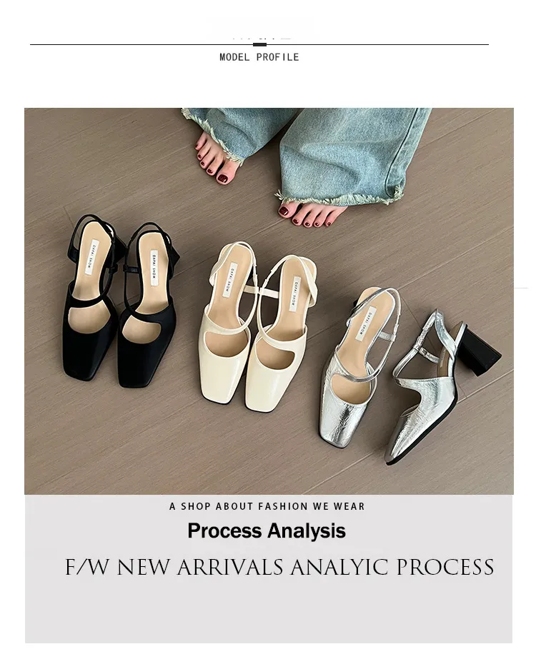 2024 Summer Thick Mary Jane Single Shoes Back Square Head Sandals Female Commuter One e Strap High Heels Free of Mail_voghion.com