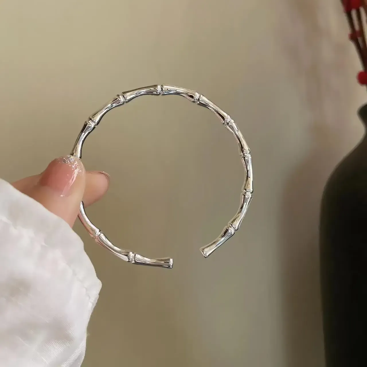 Armring Enkelt Rostfritt Stål Guldfärgad Bambu Ledarmband Trendigt Armband För Kvinnor Män Romantisk Fest Modesmycken_voghion.com