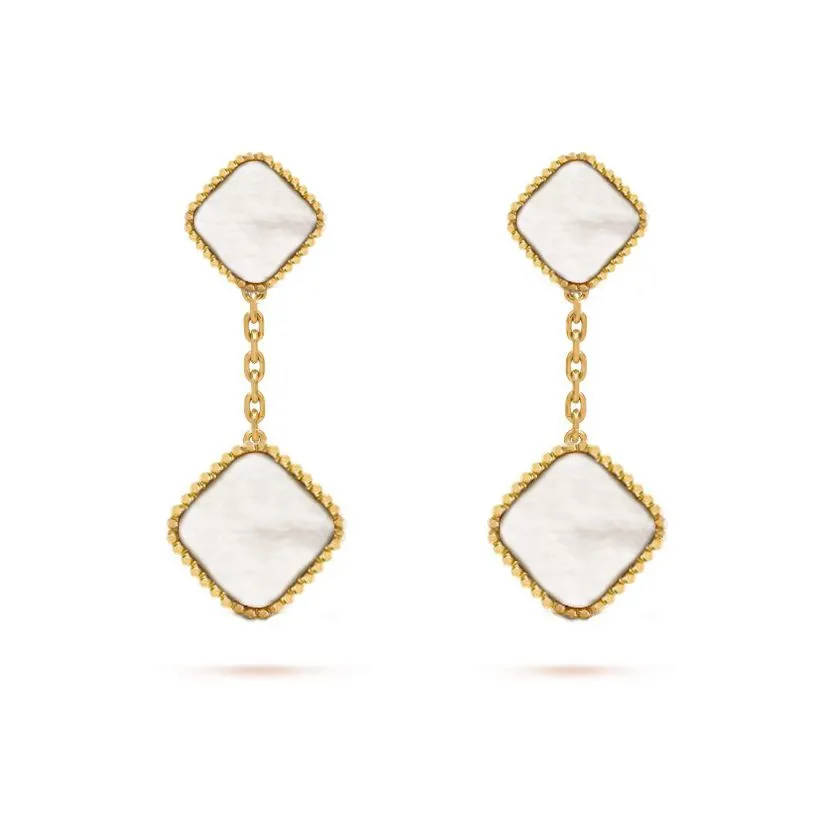 earring Clover Designer Studs Ear Clip Mother Of Pearl Mid Size 1.5cm Ladies Earring Sterling Sier Ear Ring For Women_voghion.com