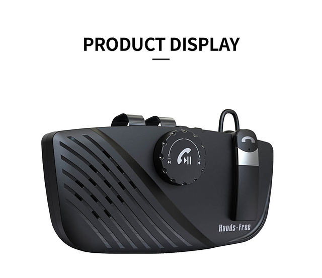 2 in 1 Bluetooth 5.0 Transmitter Receiver Wireless Sun Visor Handsfree Speakerphone Car Kit With Earphone Mic A2DP Audio Adpater_voghion.com