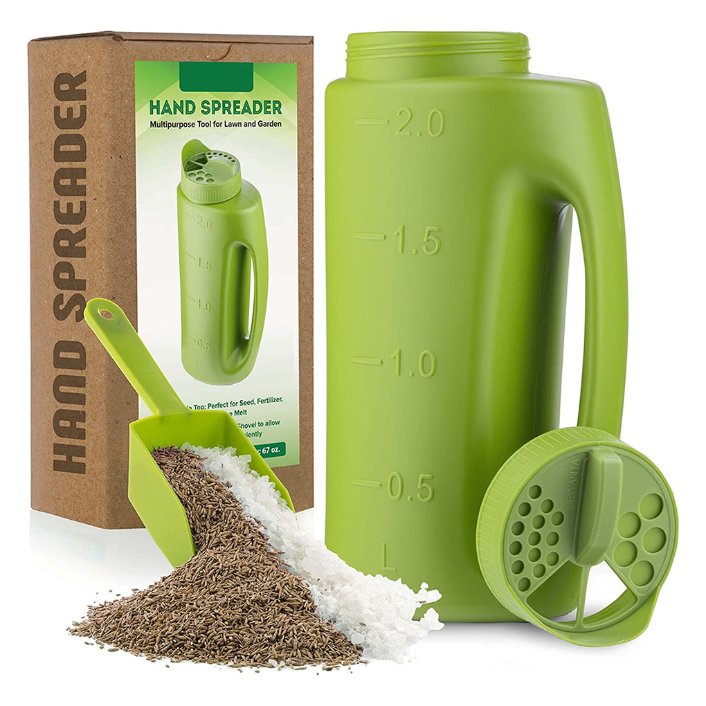 Handheld Seed Spreader Reusable Spread Bottle Manual Ice Melting Sand Fertilizer Distributor Garden Driveway Household_voghion.com