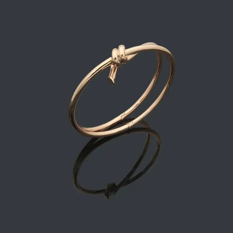 Brățară cu nod de designer, brățară, bijuterii, femeie, frânghie, linie dublă, pentru femei, minoritate, aur, cu diamante, CYG239277-6_voghion.com