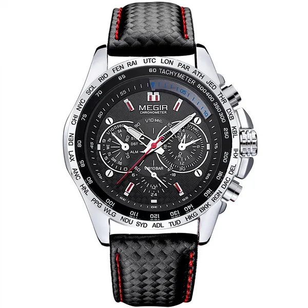 Montre de sport étanche MEGIR pour hommes, avec yeux artificiels décoratifs, six aiguilles, offre spéciale, vente en gros_voghion.com