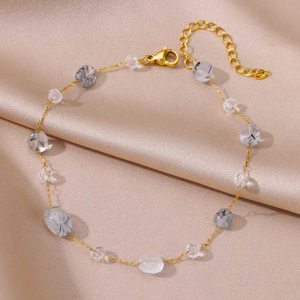 Charm Armbänder Weiß Opal Stein Fußkettchen Für Frauen Gold Farbe Edelstahl Fußkettchen Armband Neue Sommer Strand_voghion.com