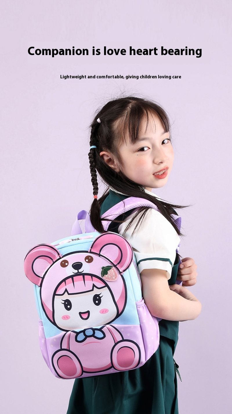 Grundschulmädchen, neuer Cartoon-süßer Kindergartenkinder im Alter von 5–9 Jahren, Rückenschutz-Rucksack für Männer_voghion.com