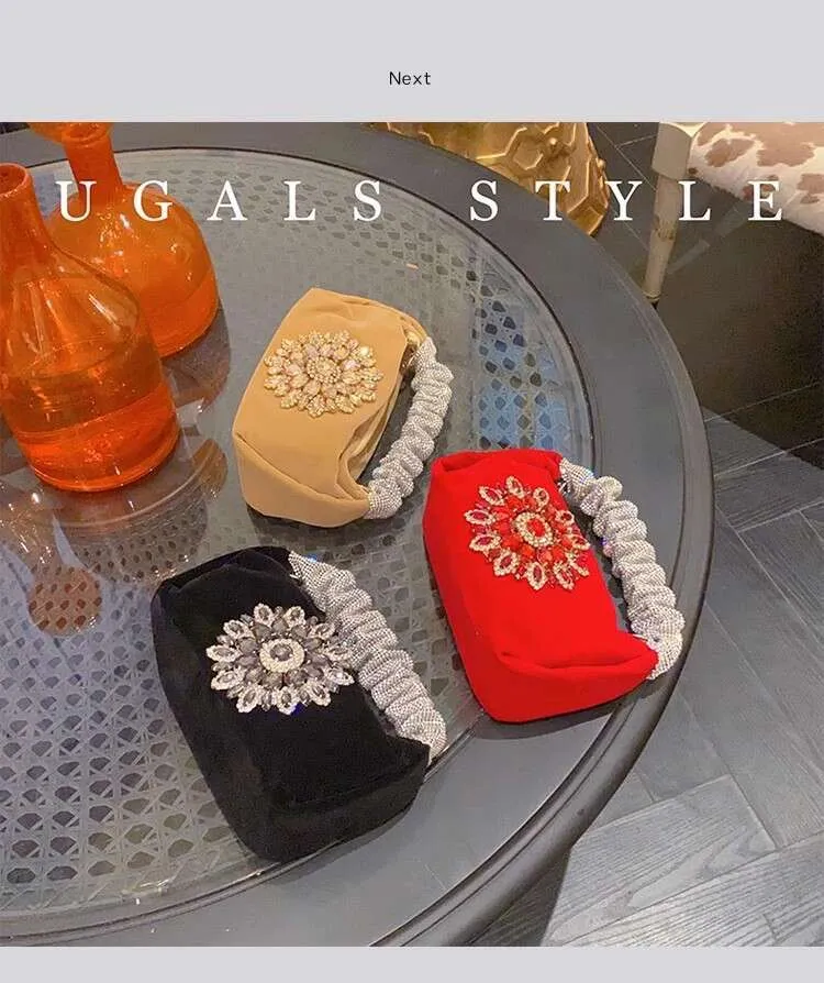Borsa a mano da donna con glitter scintillanti Rhies Dia, da sera, alla moda, da sposa, da festa, pochette, borsa a tracolla_voghion.com
