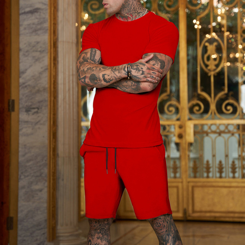 ​​Men's Summer Sportswear Set - Breathable Quick-Dry Short Sleeve T-Shirt & Shorts For Gym, Running, Casual Wear (Multiple Colors & Sizes)​​_voghion.com