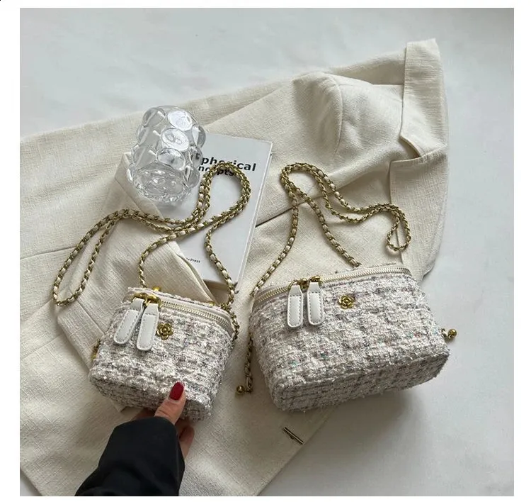 ELLOVADO Mini Dia Pattern Chain Shoulder Square Bag per donna Borse a tracolla alla moda Sac A Main Femme Viola 240725_voghion.com