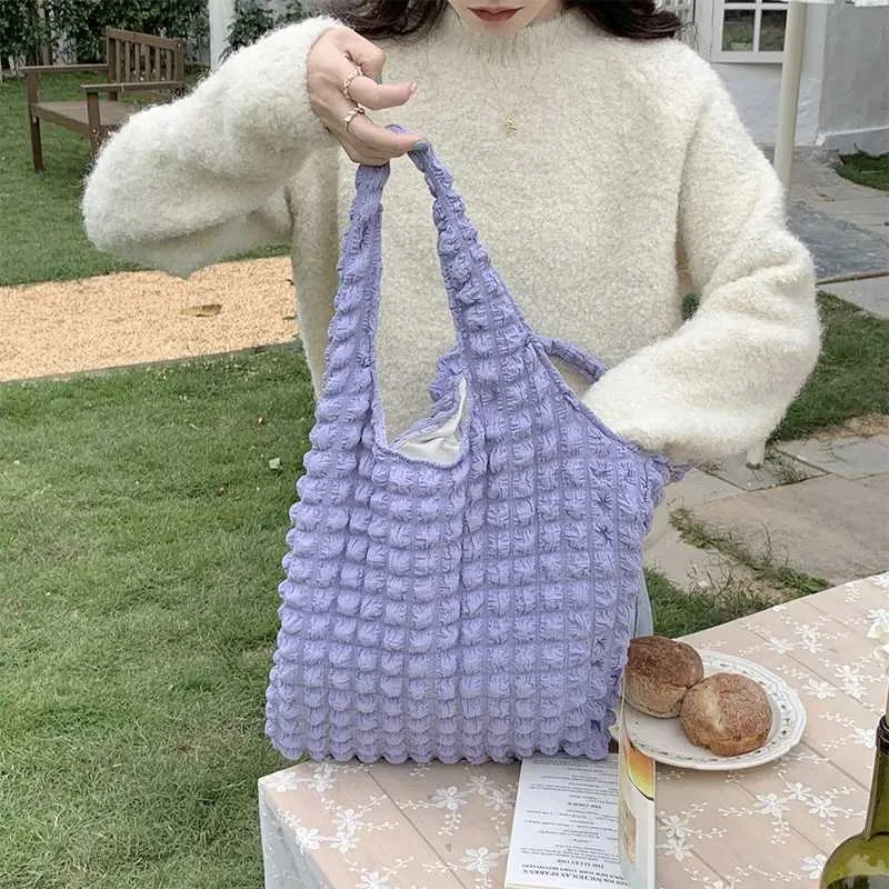 Ydlns Été Plissé Nuage Femelle Bonbon Couleur Grande Capacité Sac À Bandoulière Sacs À Main Shopping Filles Pochette Fourre-Tout_voghion.com
