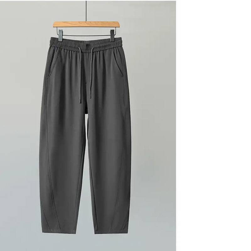 Pantalones chinos drapeados para hombre: pantalones de verano transpirables con corte holgado y silueta entallada unisex para un estilo informal elegante y de oficina._voghion.com