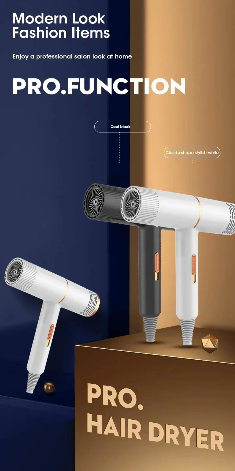 Luxury Ionic Blow Dryer - Salon Cold Wind Professional Styler_voghion.com