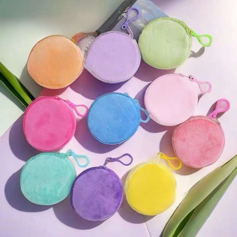 2025 Fruit Color Plush Round Zero Keychain Cute Wallet Women's ID Simple Coin Purse_voghion.com