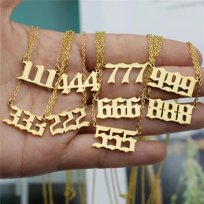 Collane con ciondolo 111 222 333 444 555 777 888 999 666 Collana con lettera del diavolo in acciaio inossidabile con ciondoli con numeri angelici minimalisti_voghion.com
