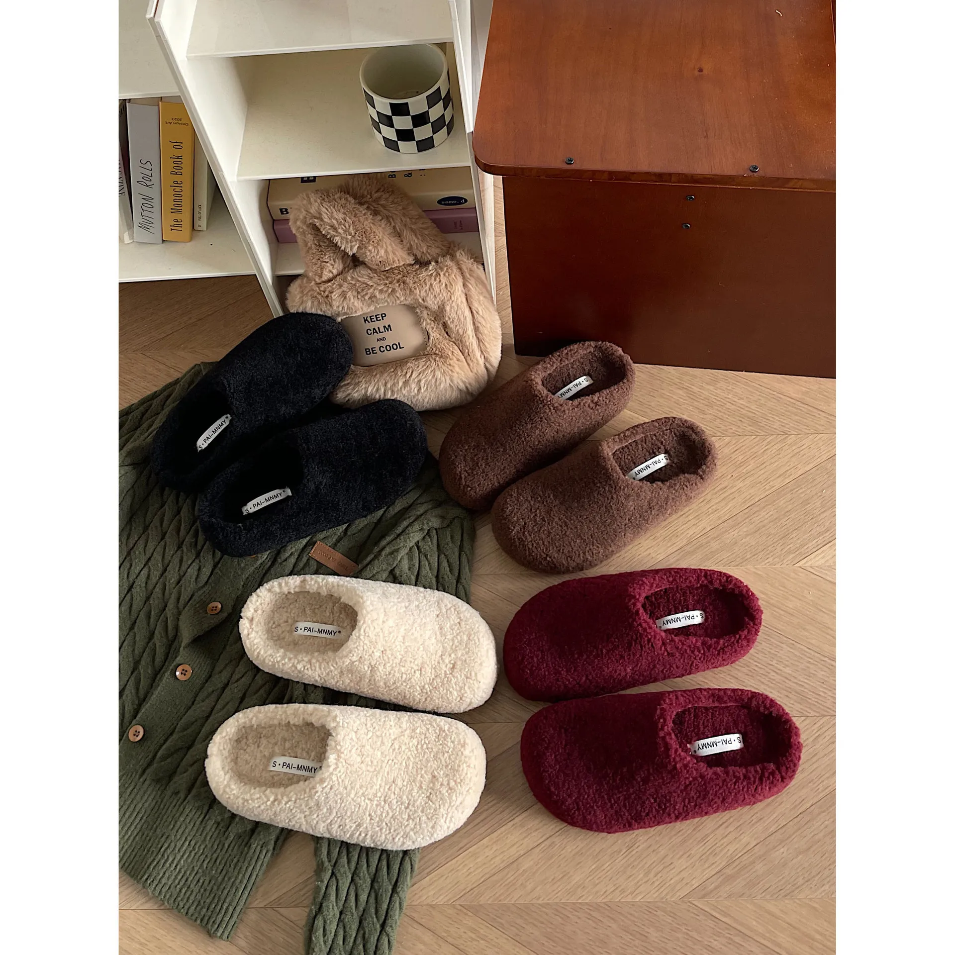 Gemütliche Damen Hausschuhe Für Den Winter Flache Mule Schuhe_voghion.com