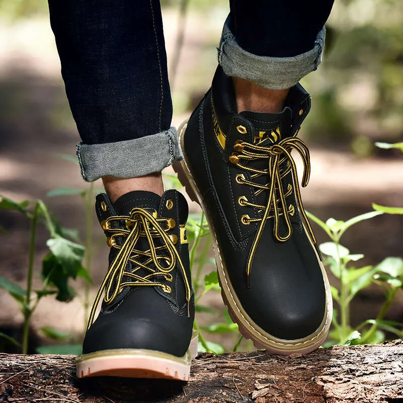 Echtes Leder Herren Damen Winter Knöchel Militär Trekking Schnee Gelb Designer Taktische Stiefel Outdoor für Männer Arbeitsschuhe_voghion.com