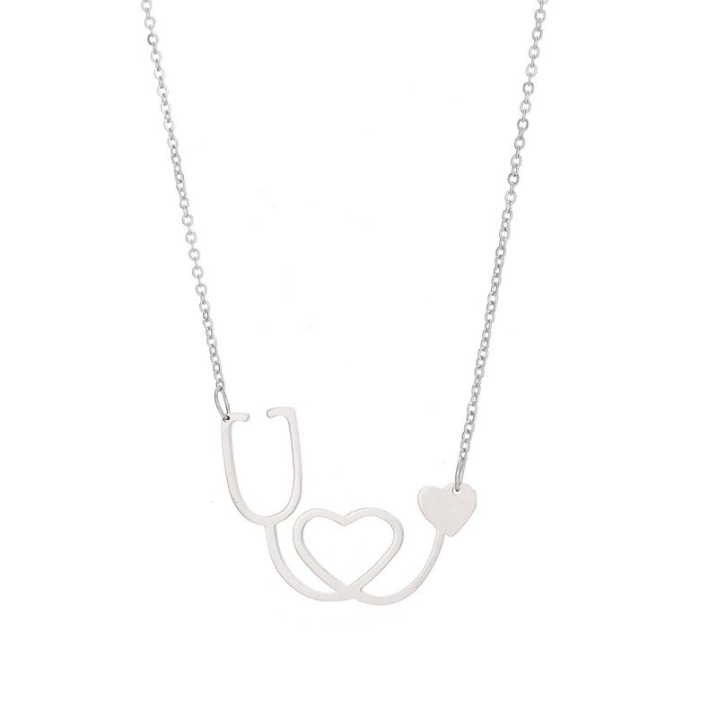 Hot Selg Fashionable Personalized Stethoscopes, Heart-shaped Hollow Out Pendants, Necklaces, And Accessories_voghion.com