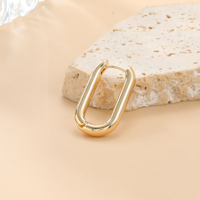 Orecchini in lega ovale rossa alla moda Ins net per ragazze, stile semplice in metallo_voghion.com