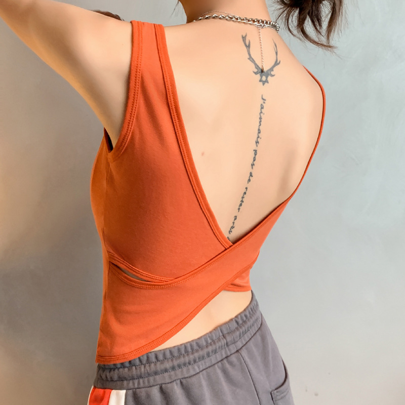 Carefully Selected Sports Camisole With Chest Pads, Popular Online Trendy Summer Top Women, Suitable For Outerwear_voghion.com