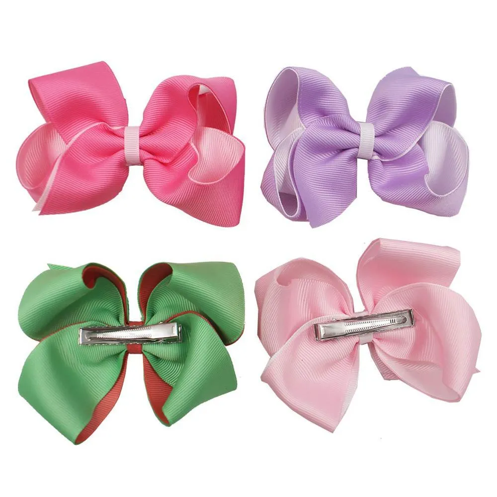 Lot de 20 nœuds à cheveux en ruban gros-grain double couche de 10 cm pour nouveau-nés, nourrissons, tout-petits et enfants (20_voghion.com