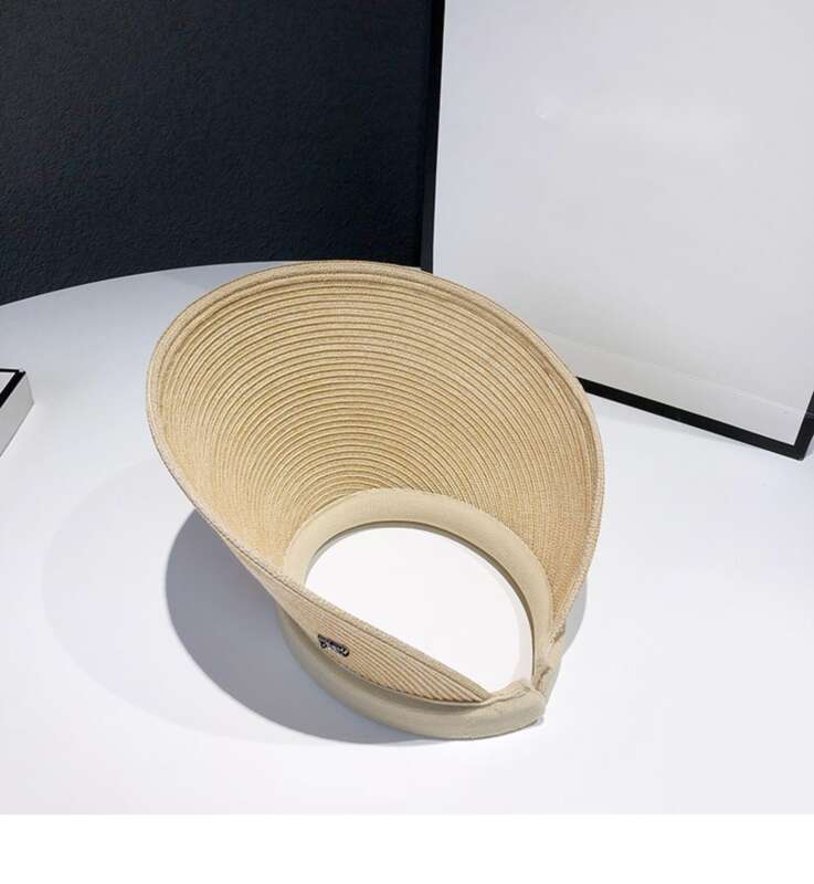 Women's Straw Visor Sun Hat For Beach Uv Protection Summer_voghion.com