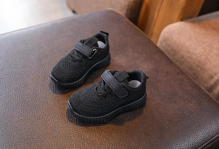 Scarpe da tennis per bambini piccoli, da infilare, per ragazze e ragazzi, sportive, da corsa, in rete con suola morbida, per bambini, rosa, nero, bianco_voghion.com