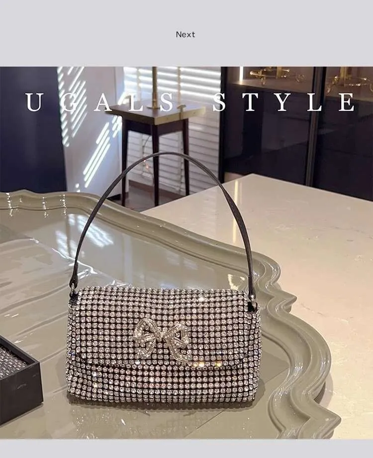 Crystal Rhies Dia Square Glitter Women Handbag Fashion Evening Wedding Party Clutch Purse Shoulder Bag Street Dressing_voghion.com