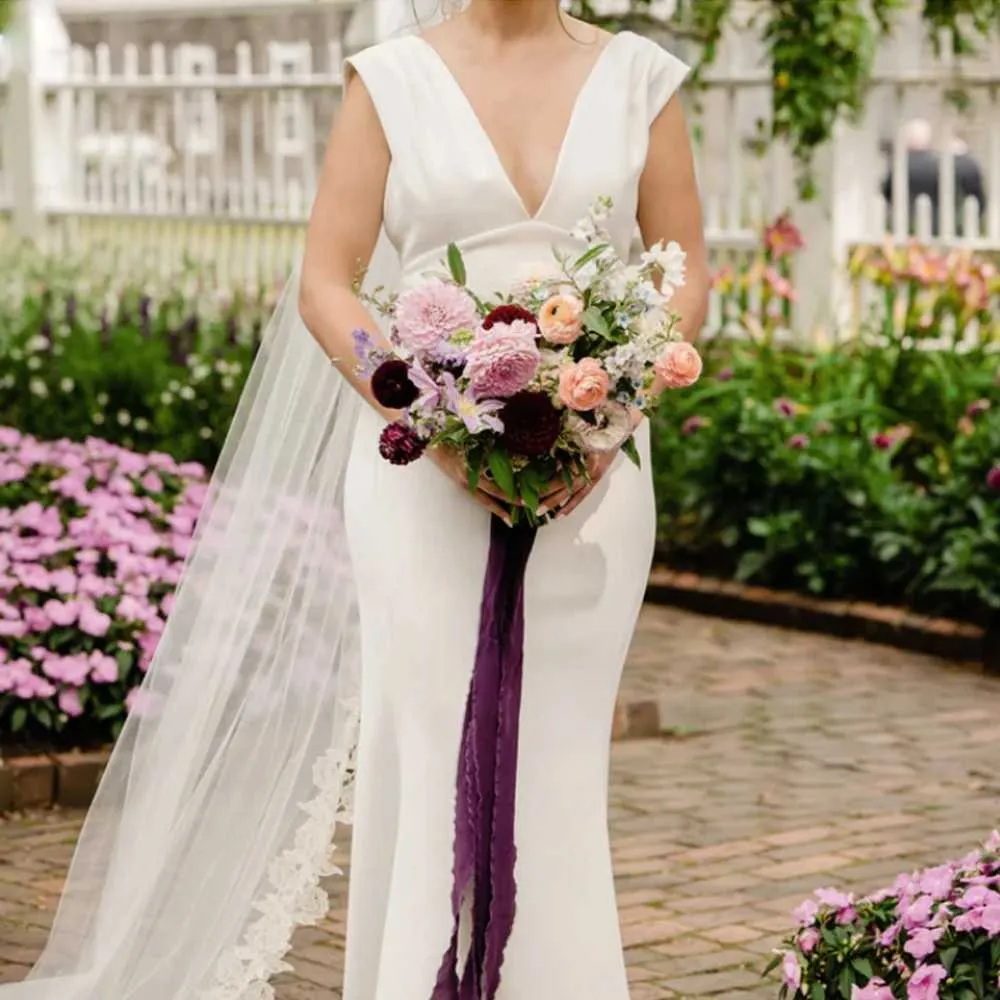Gioielli per capelli, veli da sposa lunghi con pettine, velo a 1 strato, bordo smerlato, rifiniture in pizzo, lunghezza cattedrale, accessori da sposa per_voghion.com